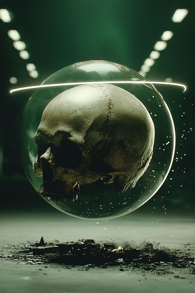 Floating Skull Surrealism Poster. poster — illustration art