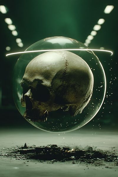 Floating Skull Surrealism Poster. poster