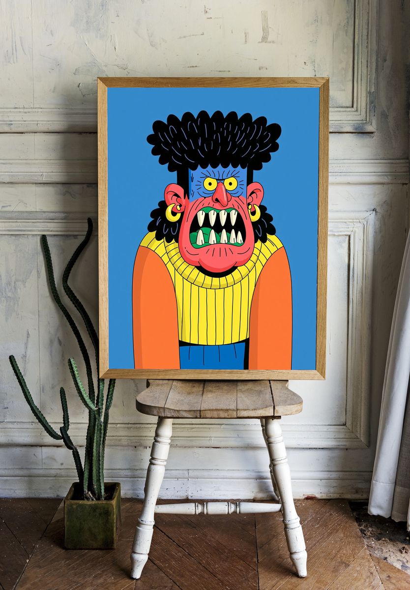 Monster Portrait Illustration Poster. — room view 1