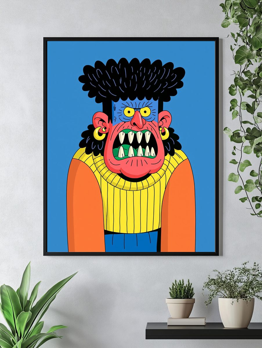 Monster Portrait Illustration Poster. — room view 4