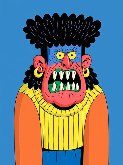 Monster Portrait Illustration Poster. poster