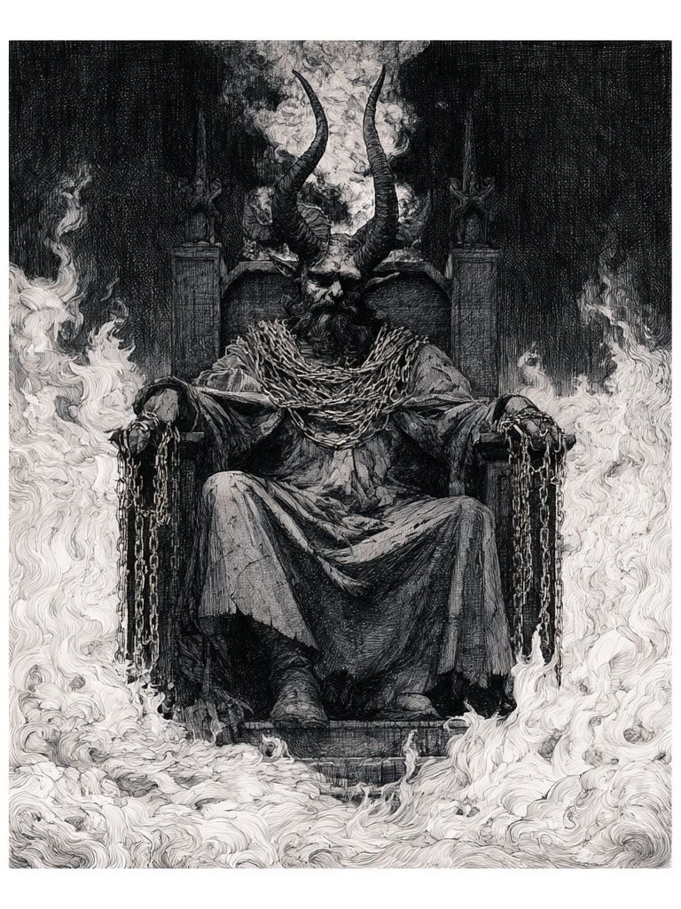 Horned Throne Dark Fantasy Print. poster — illustration art