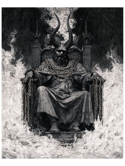 Horned Throne Dark Fantasy Print. poster