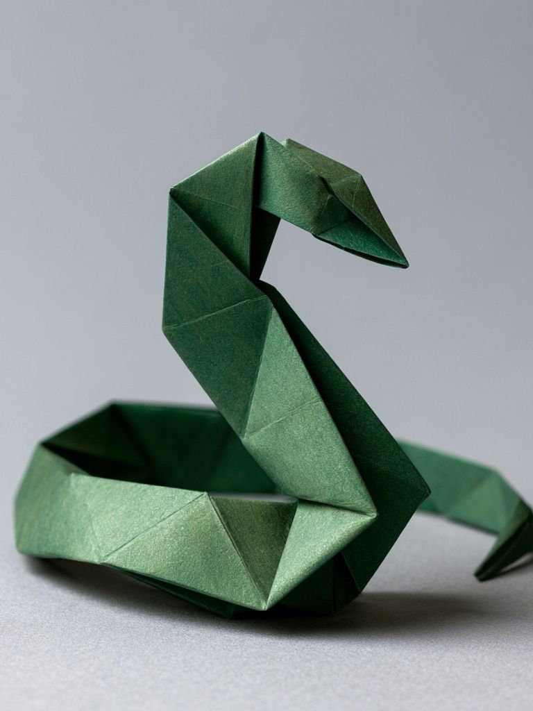 Origami Snake Illustration Poster. poster detail