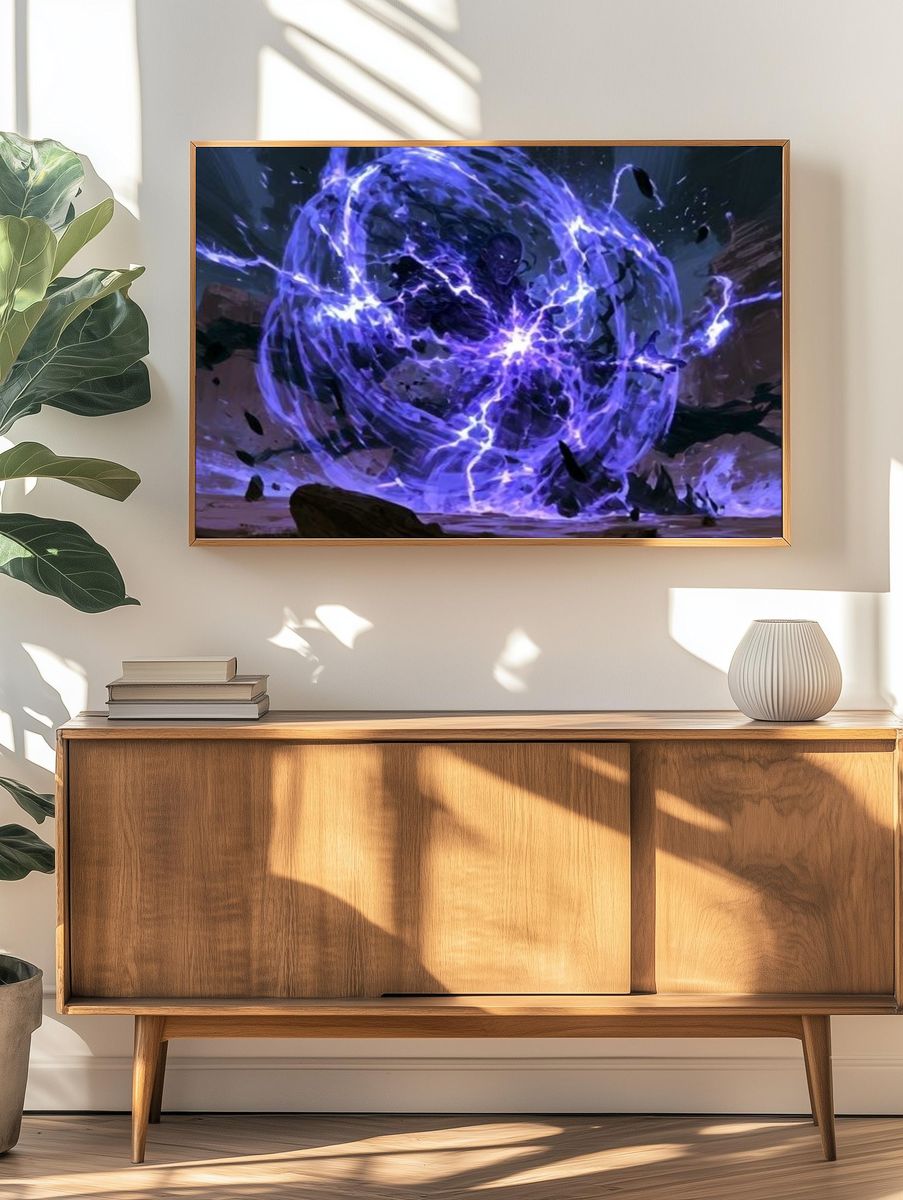 Electric Energy Sphere Illustration Poster. — room view 3