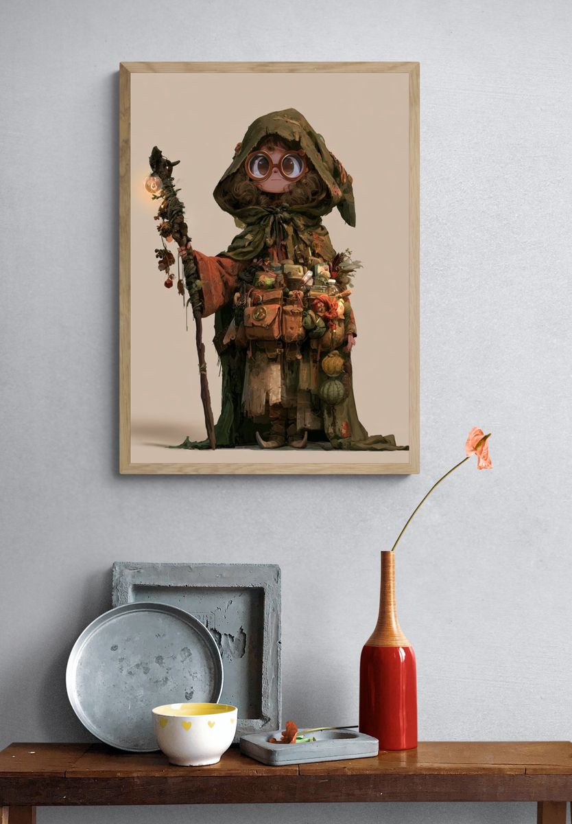 Dragon Skull Harbor Fantasy Print. — room view 3