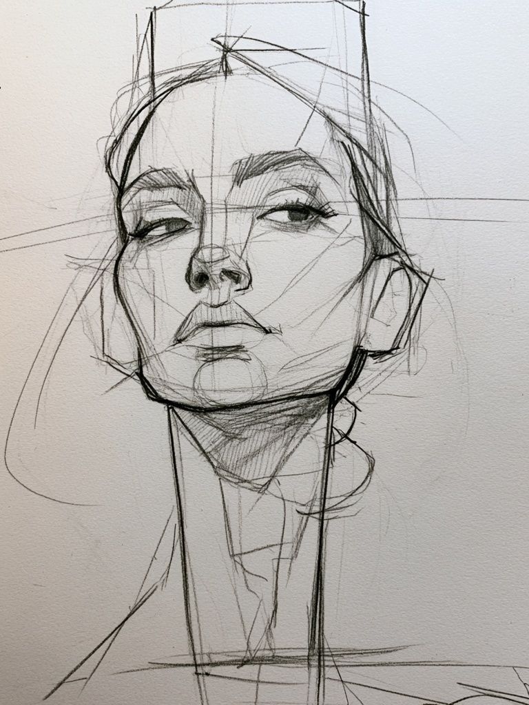 Sketch Portrait Line-Art Poster. poster detail