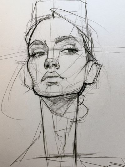 Sketch Portrait Line-Art Poster.