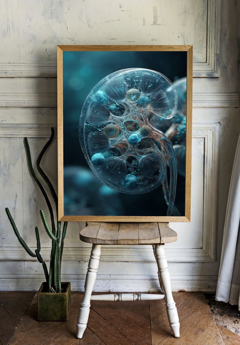 Abstract Bioluminescent Cell Poster. room preview
