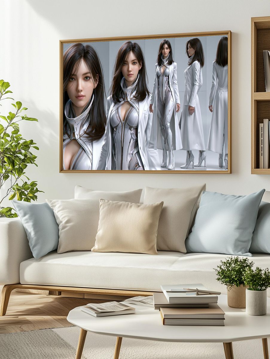 Futuristic Woman Fashion Poster. — room view 2