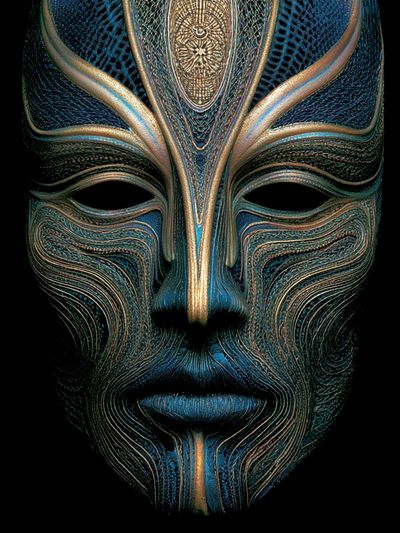 Mystic Mask Digital Art Poster.