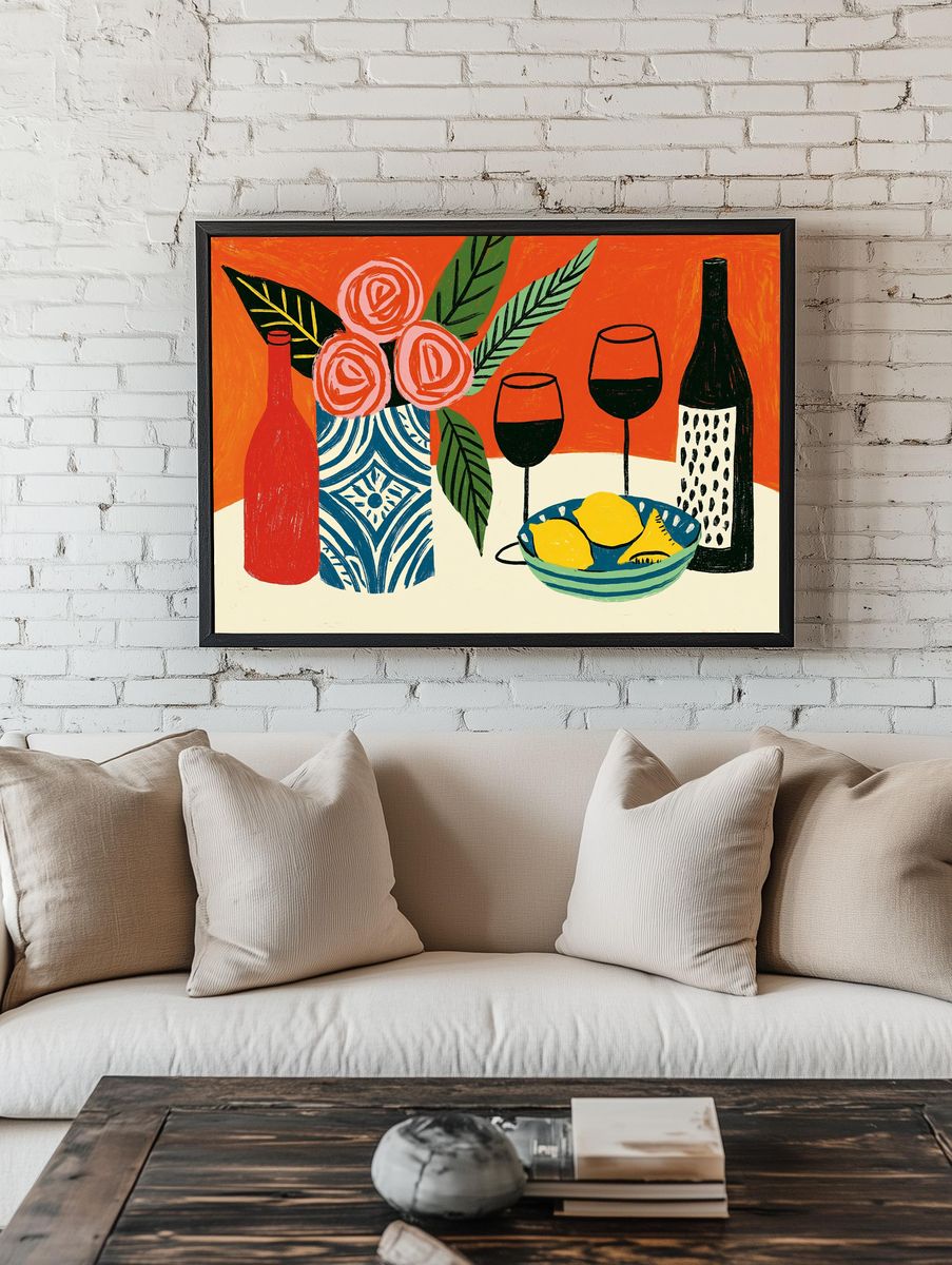 Citrus Still Life Illustration Poster. — room view 1