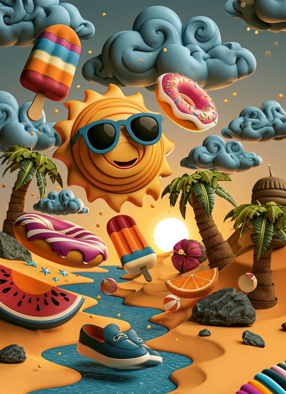 Summer Dreamscape Illustration Poster. poster — illustration art