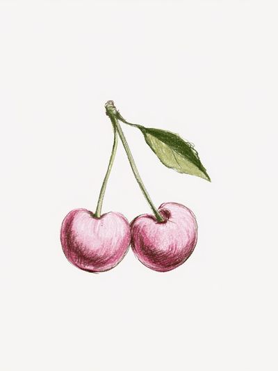 Cherry Sketch Illustration Poster. poster