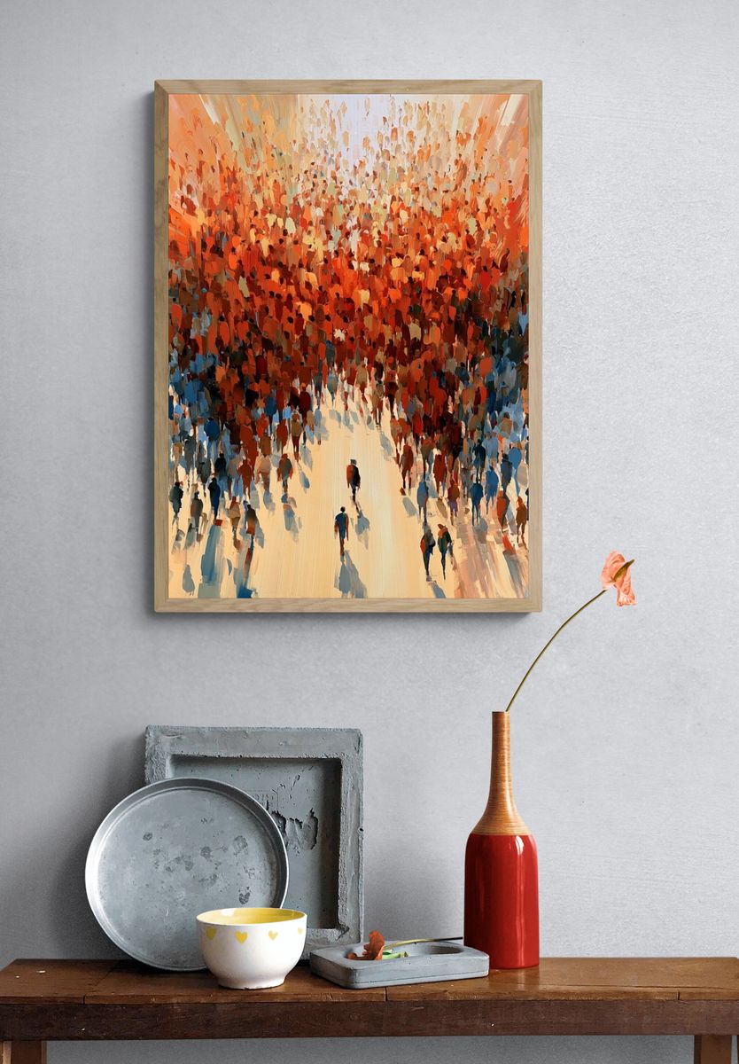 Abstract Crowd Energy Illustration Poster. — room view 3