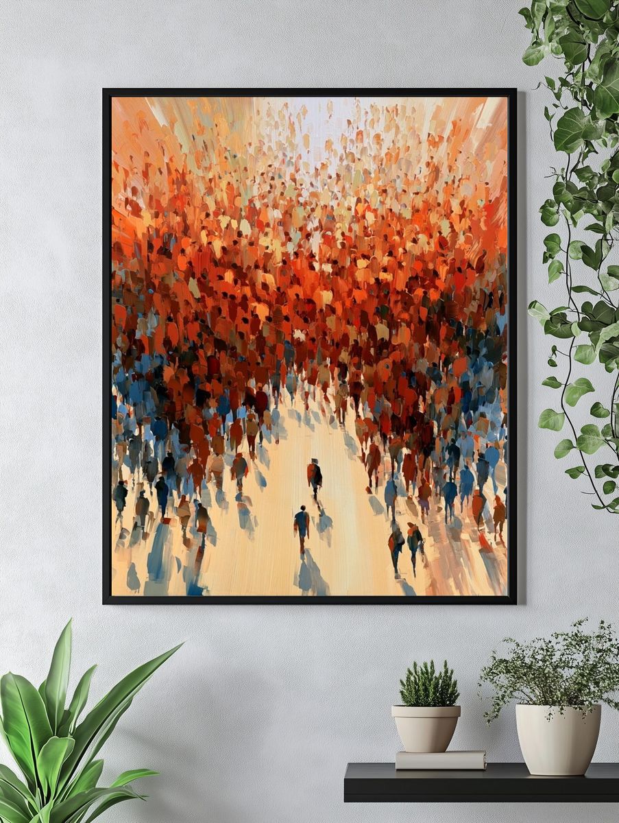 Abstract Crowd Energy Illustration Poster. — room view 4