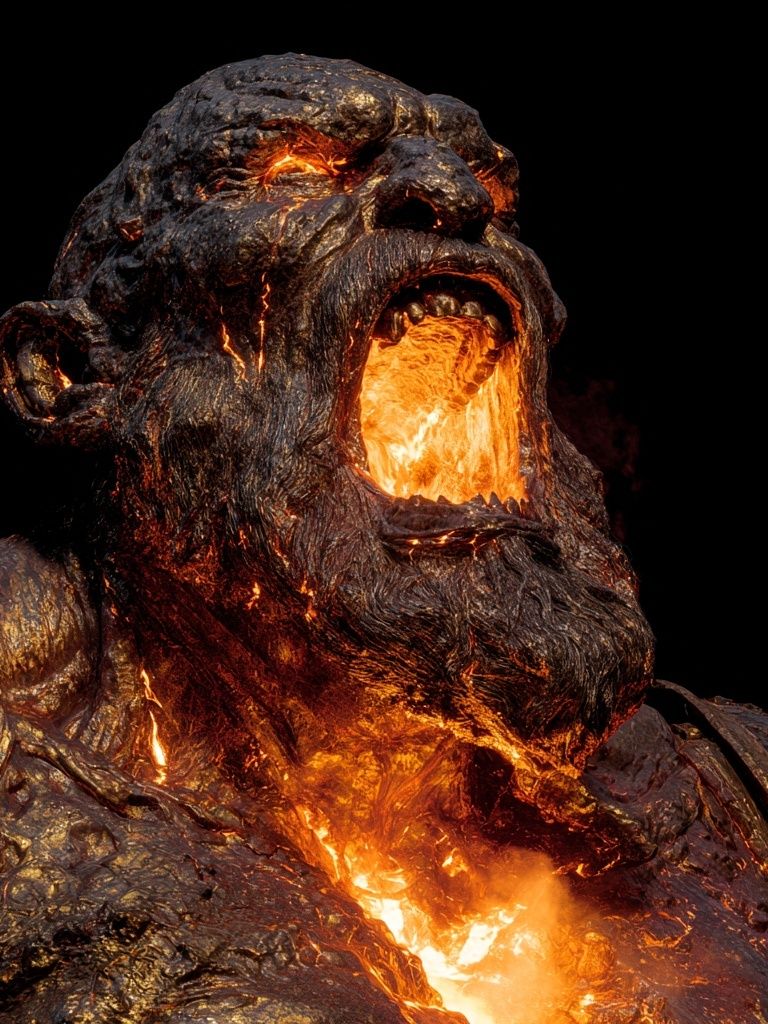 Molten Titan Sculpture Poster. poster — illustration art