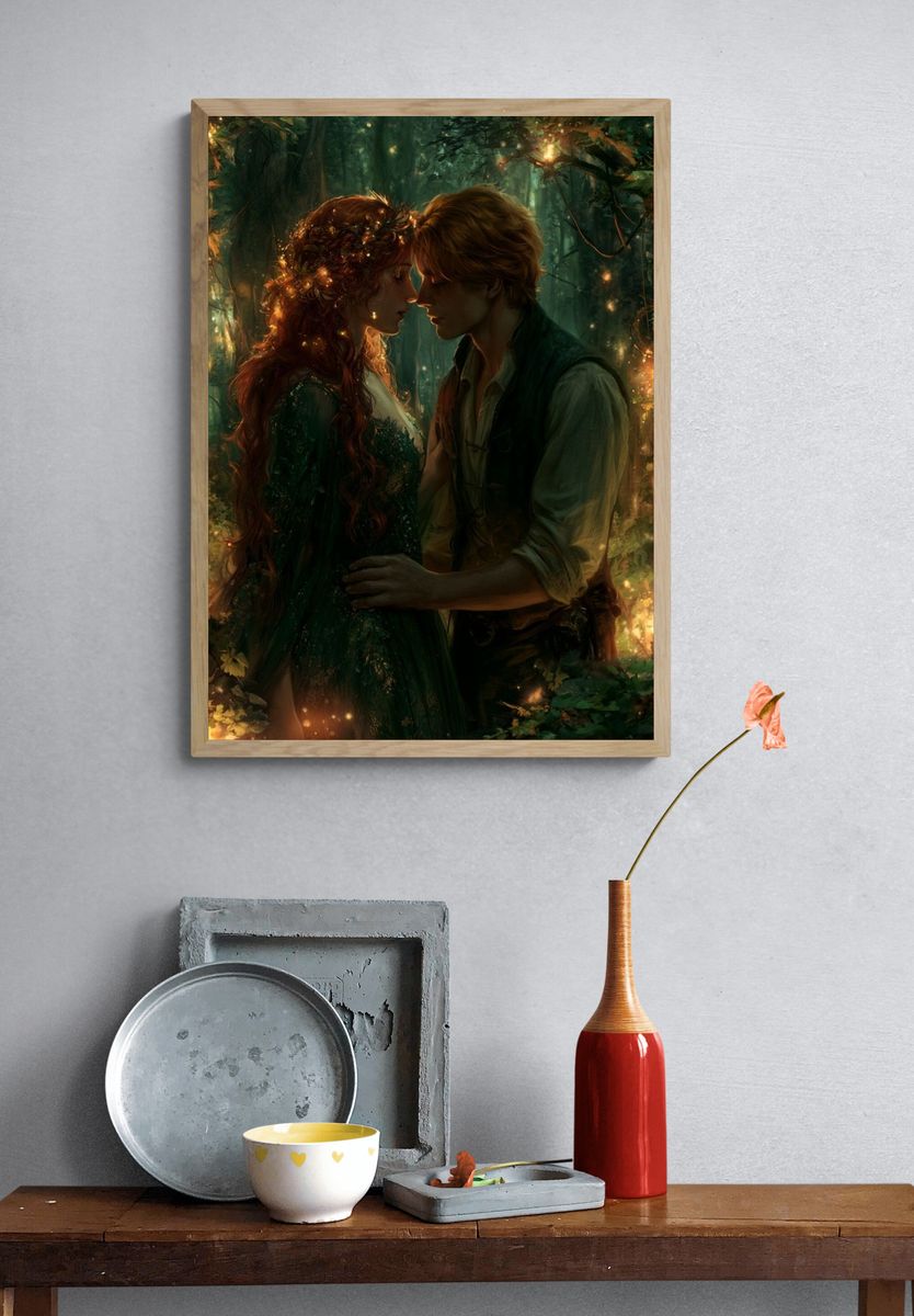 Enchanted Forest Lovers Illustration Poster. — room view 3