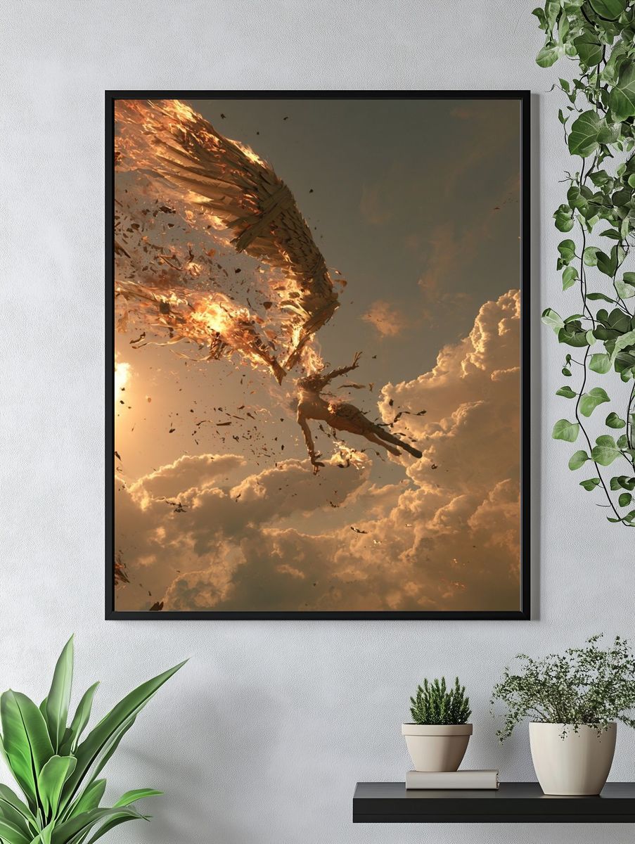 Falling Angel Surrealism Print. — room view 4