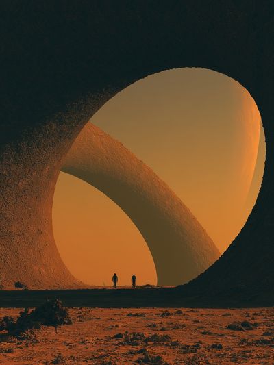 Desert Archscape Illustration Print. poster