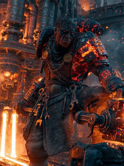Molten Forge Warrior Sci-Fi Print.