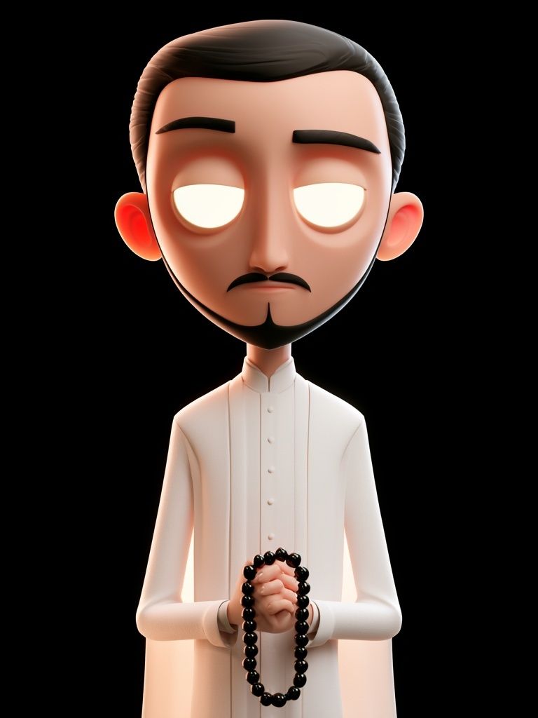 Meditative 3D Character Illustration Poster. poster detail