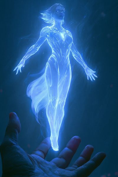 Glowing Spirit Woman Sci-Fi Print. poster print