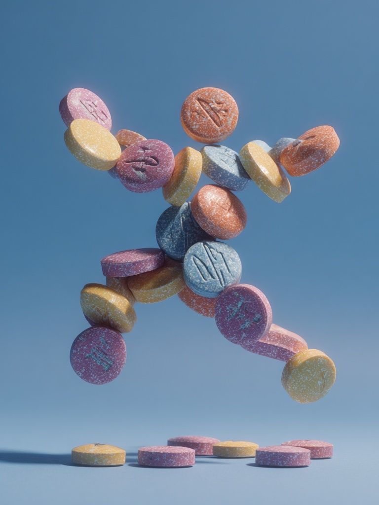 Floating Candy Figure Poster. poster — illustration art