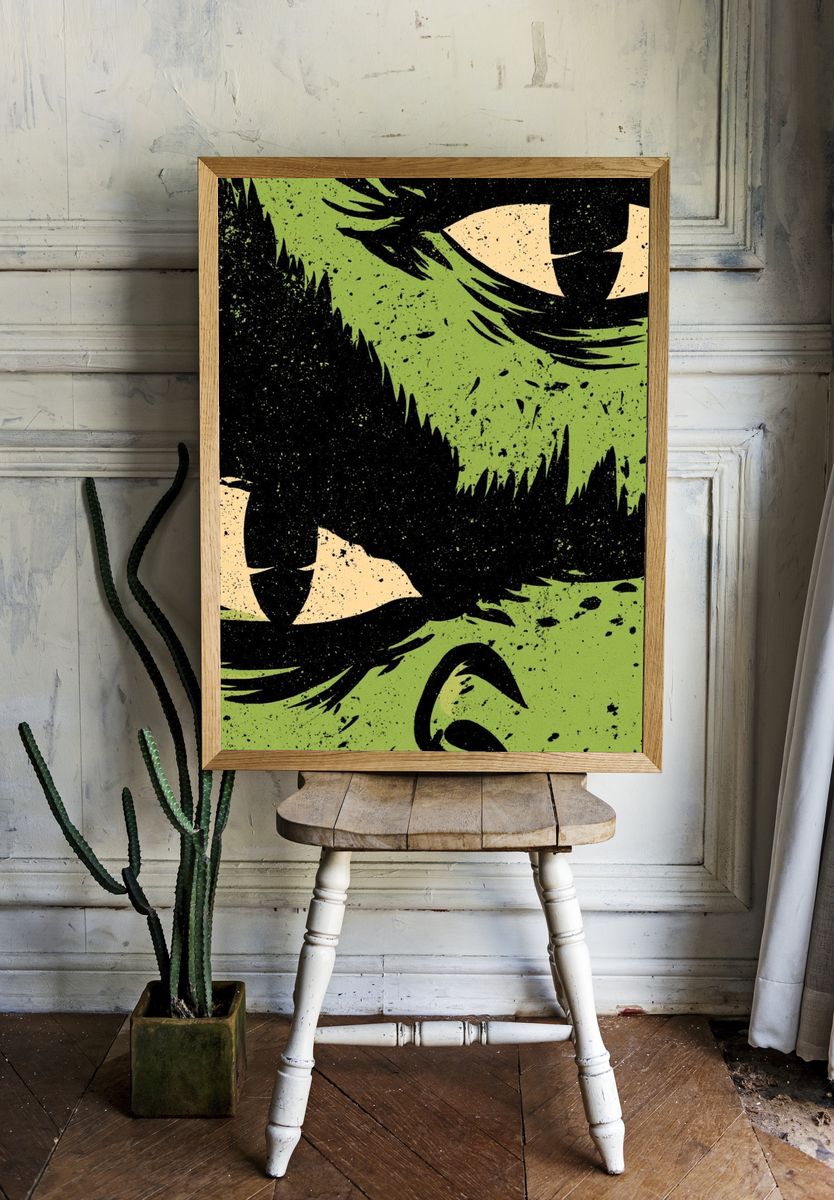 Monster Eyes Abstract Poster. — room view 1