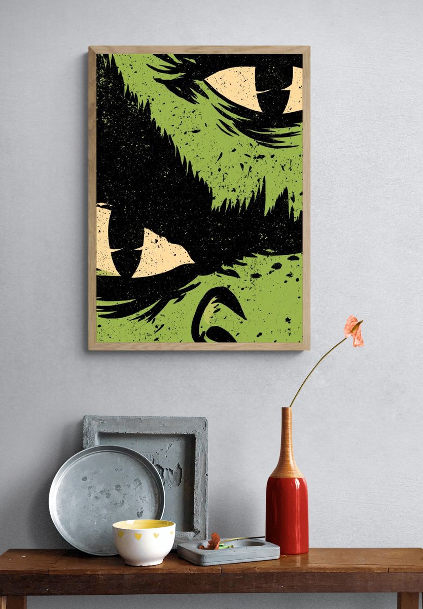 Monster Eyes Abstract Poster. — room view 3