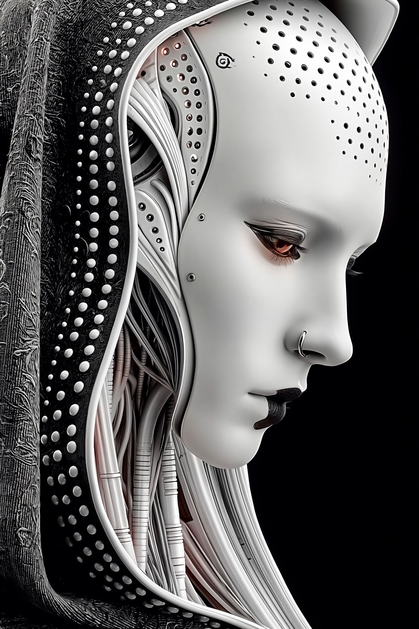 Cybernetic Woman Portrait Print. poster detail