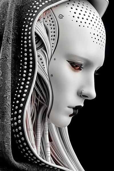 Cybernetic Woman Portrait Print. poster print