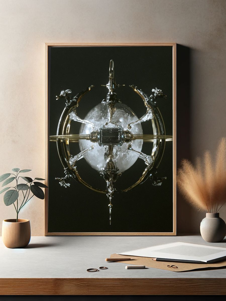 Celestial Orbital Sculpture Print. — room view 2