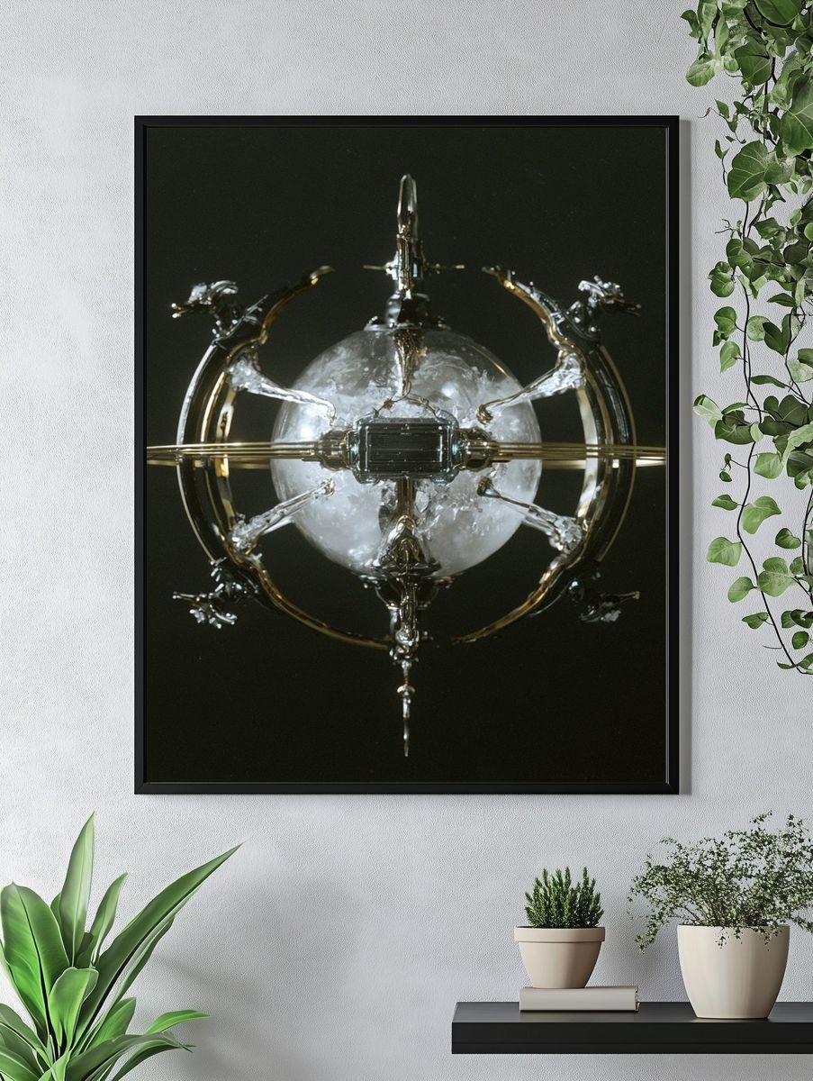 Celestial Orbital Sculpture Print. — room view 4