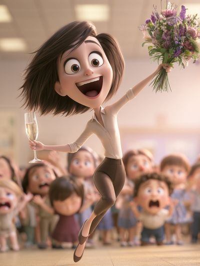 Joyful Celebration Cartoon Poster. poster