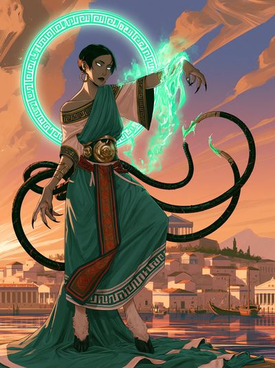 Mystic Sorceress Digital Art Poster.