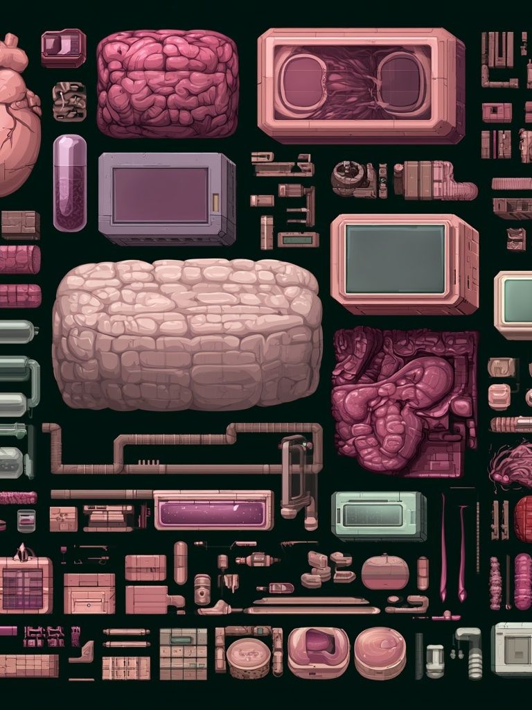 Surreal Pink Organ Assemblage Poster. poster detail