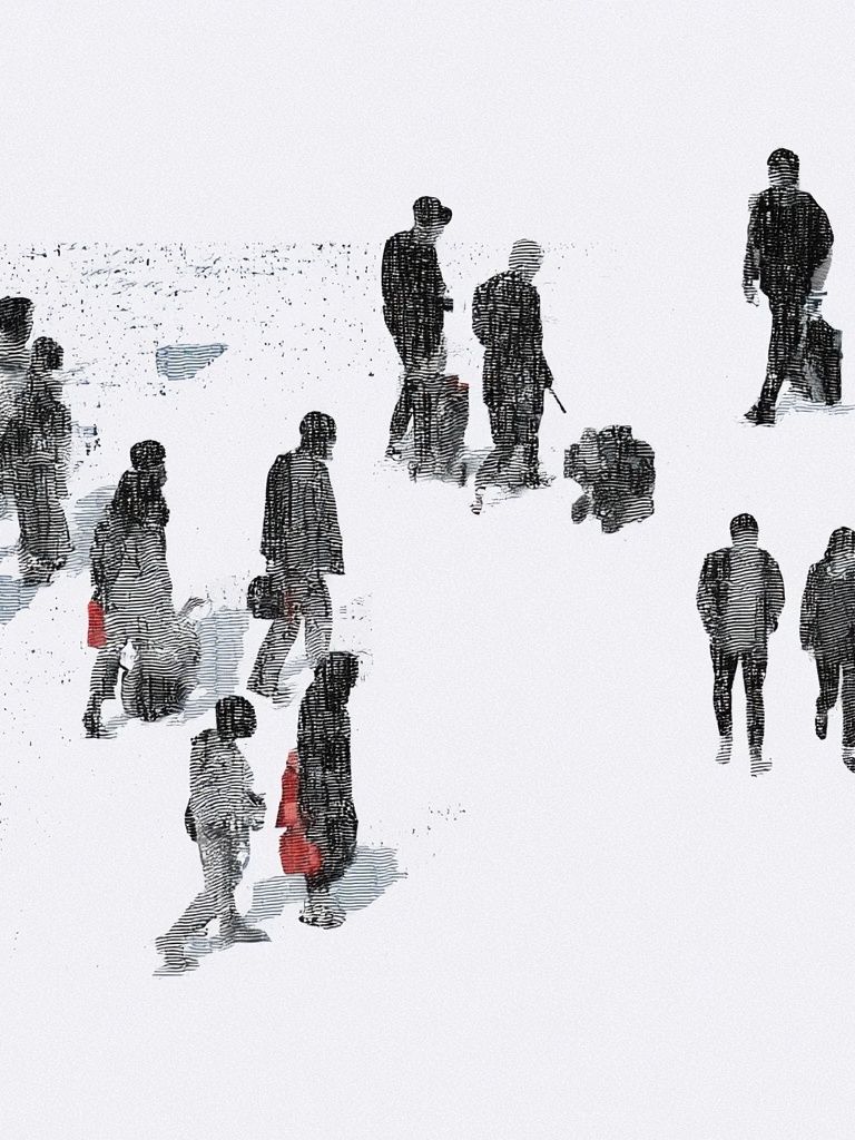 Urban Crowd Illustration Poster. poster — illustration art