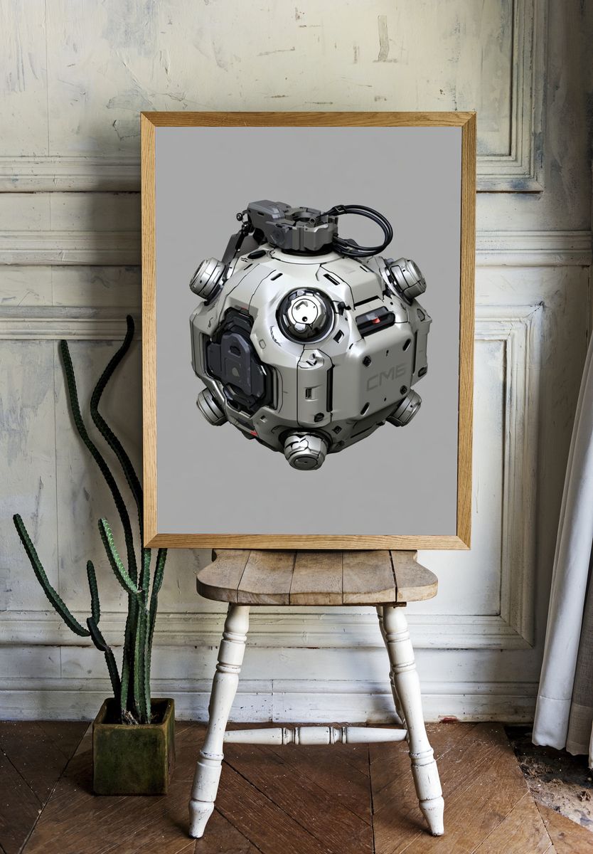 Sci-Fi Orb Device Illustration Poster. room preview