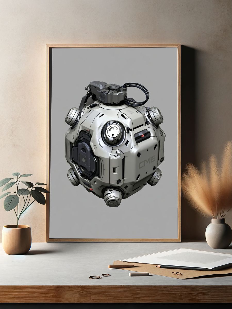 Sci-Fi Orb Device Illustration Poster. — room view 2