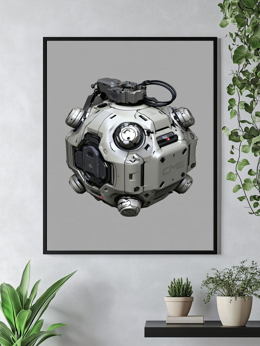 Sci-Fi Orb Device Illustration Poster. — room view 4