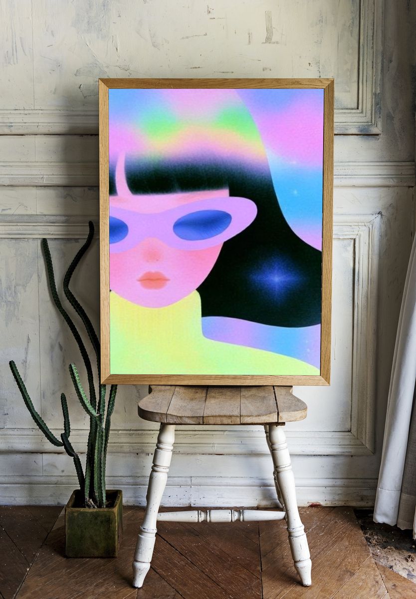 Cosmic Woman Illustration Poster. — room view 1