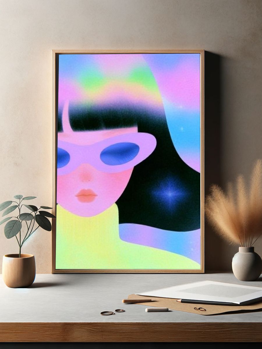 Cosmic Woman Illustration Poster. — room view 2