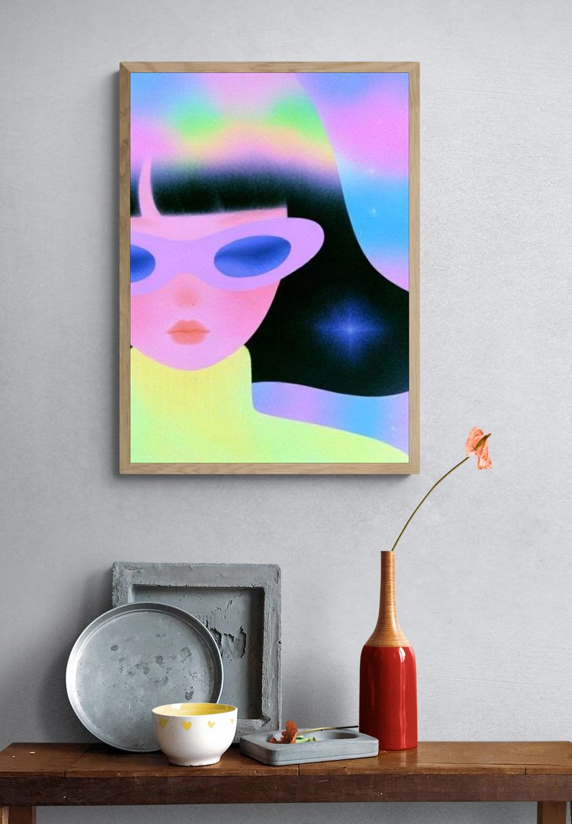 Cosmic Woman Illustration Poster. — room view 3