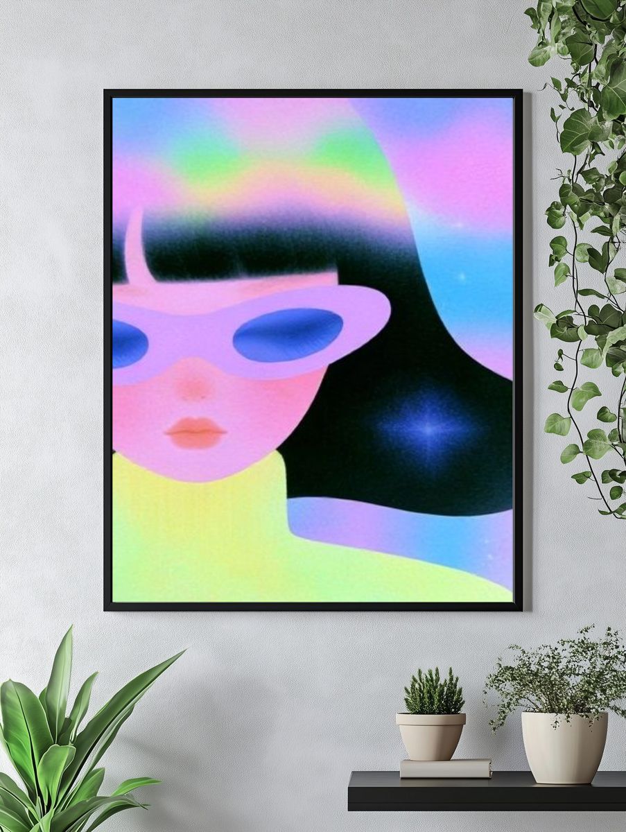 Cosmic Woman Illustration Poster. — room view 4