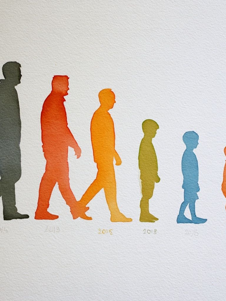 Human Growth Silhouettes Illustration Poster. poster — illustration art