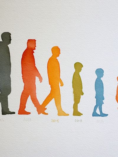 Human Growth Silhouettes Illustration Poster.