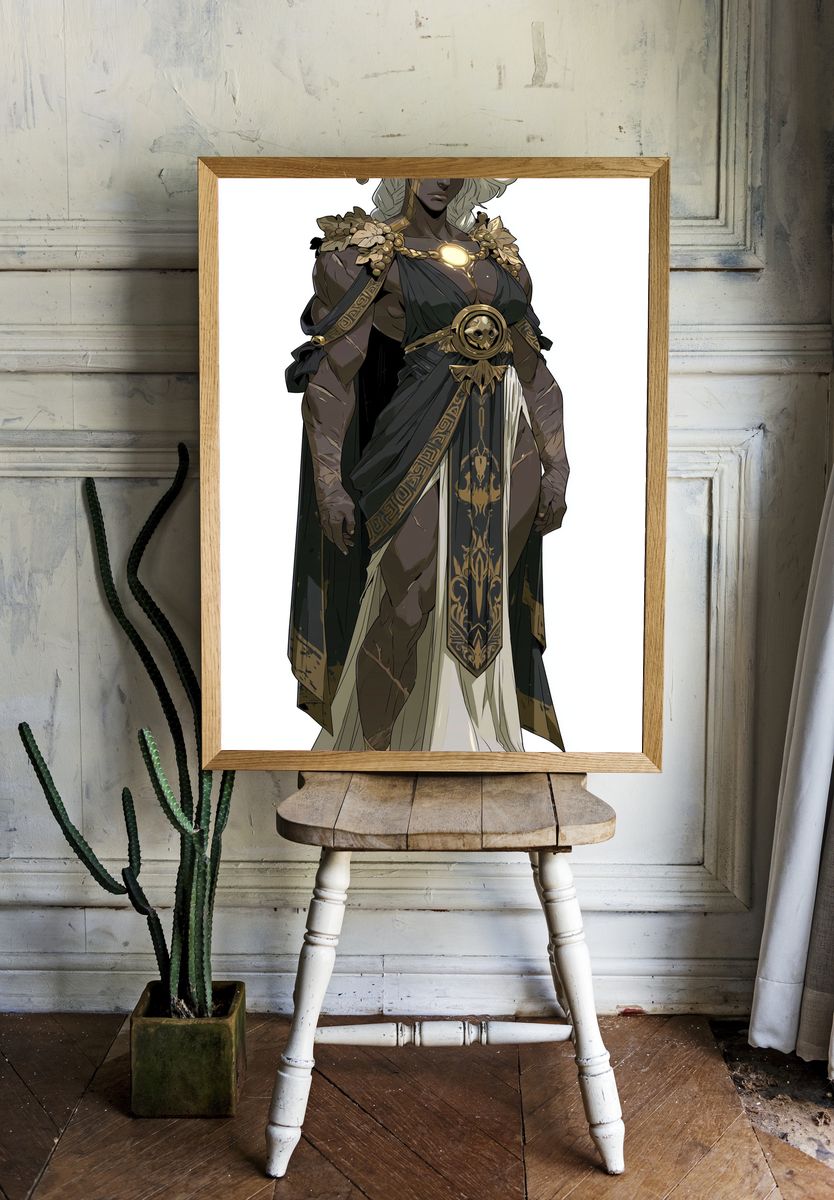 Golden Goddess Character Illustration Poster. — room view 1