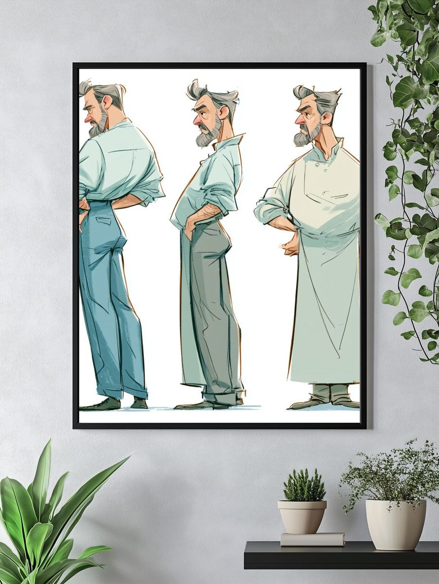 Character Turnaround Illustration Poster. — room view 4