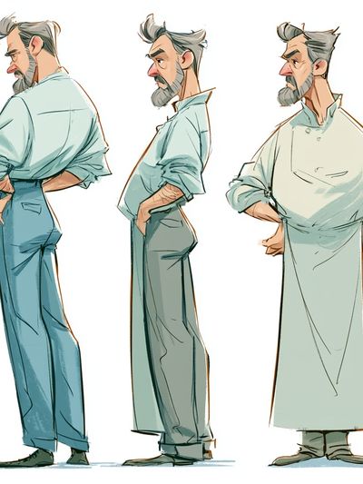Character Turnaround Illustration Poster. poster
